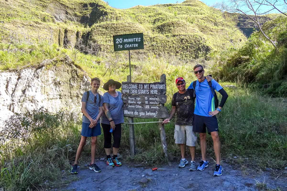 Sign for the final push to the summit of Mount Pinatubo