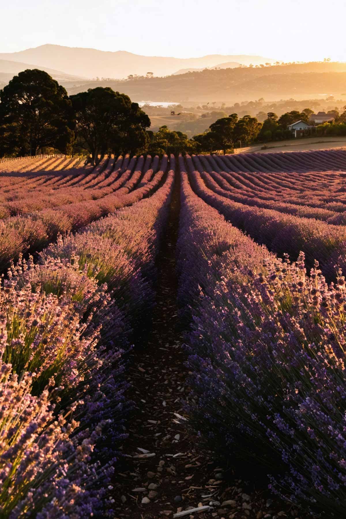 Best_time_to_visit_Tasmania_Lavender_Farms_(1)_0002 Lavender in rows on a Tasmania Lavender Farm