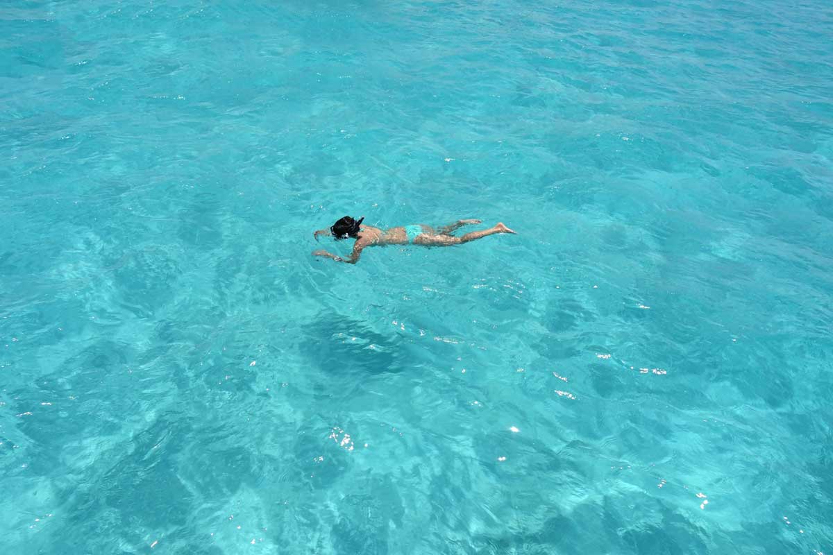 Swimming in the turquoise waters of the British Virgin Islands