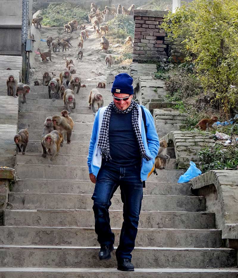 Brad at the monkey temple Kathmandu