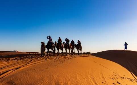Camel trekking on the Marrakech to Fes desert tour