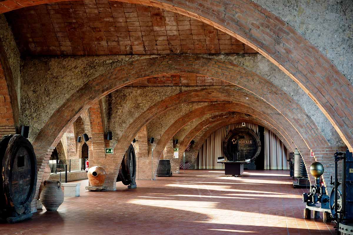 Vaulted ceilings of the old building at Codorniu Vinyard Barcelona