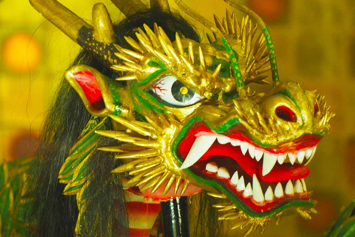 A dragon head in Chinatown Nagasaki
