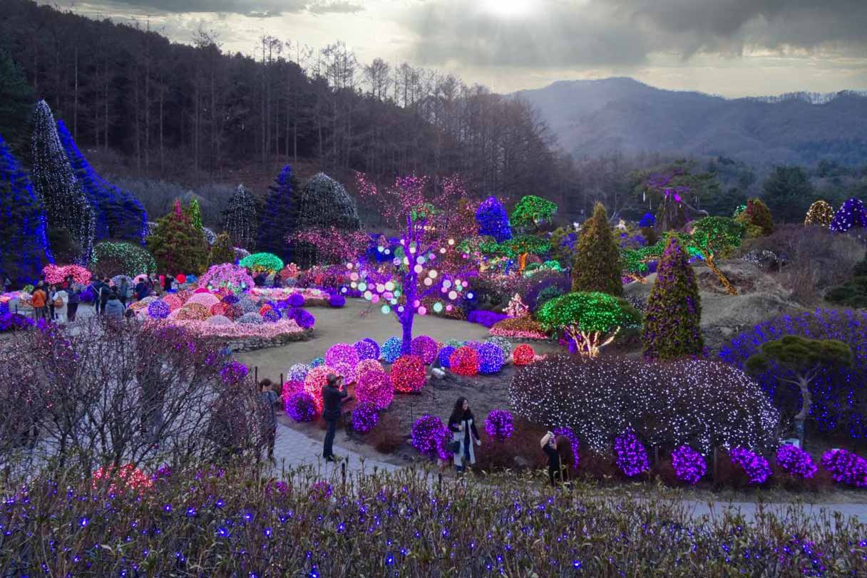 DuskLightRays Garden of Morning Calm Seoul, South Korea