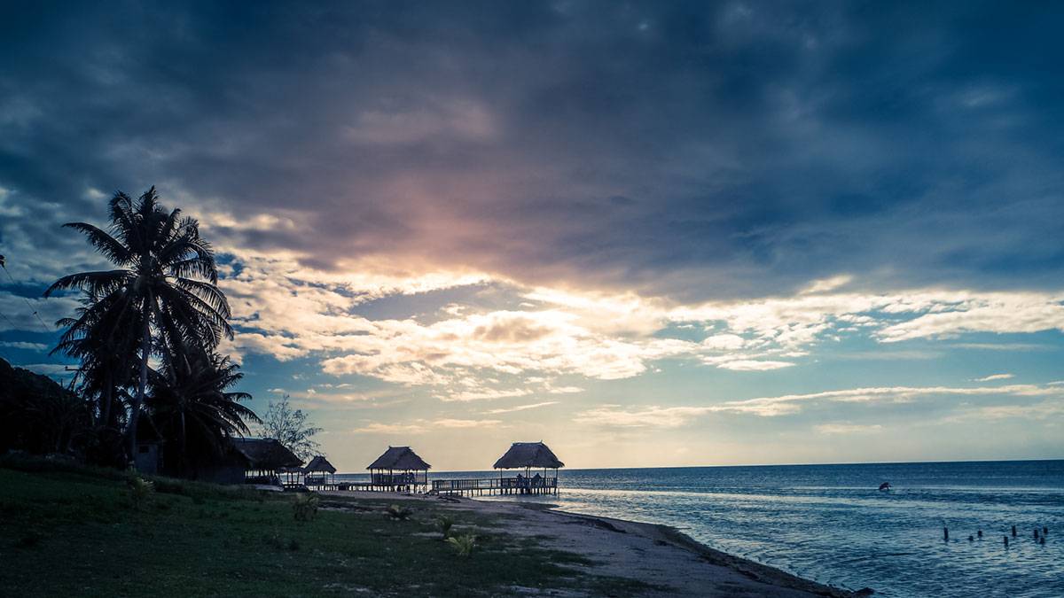 The beautiful Garifina coast Roatan Honduras