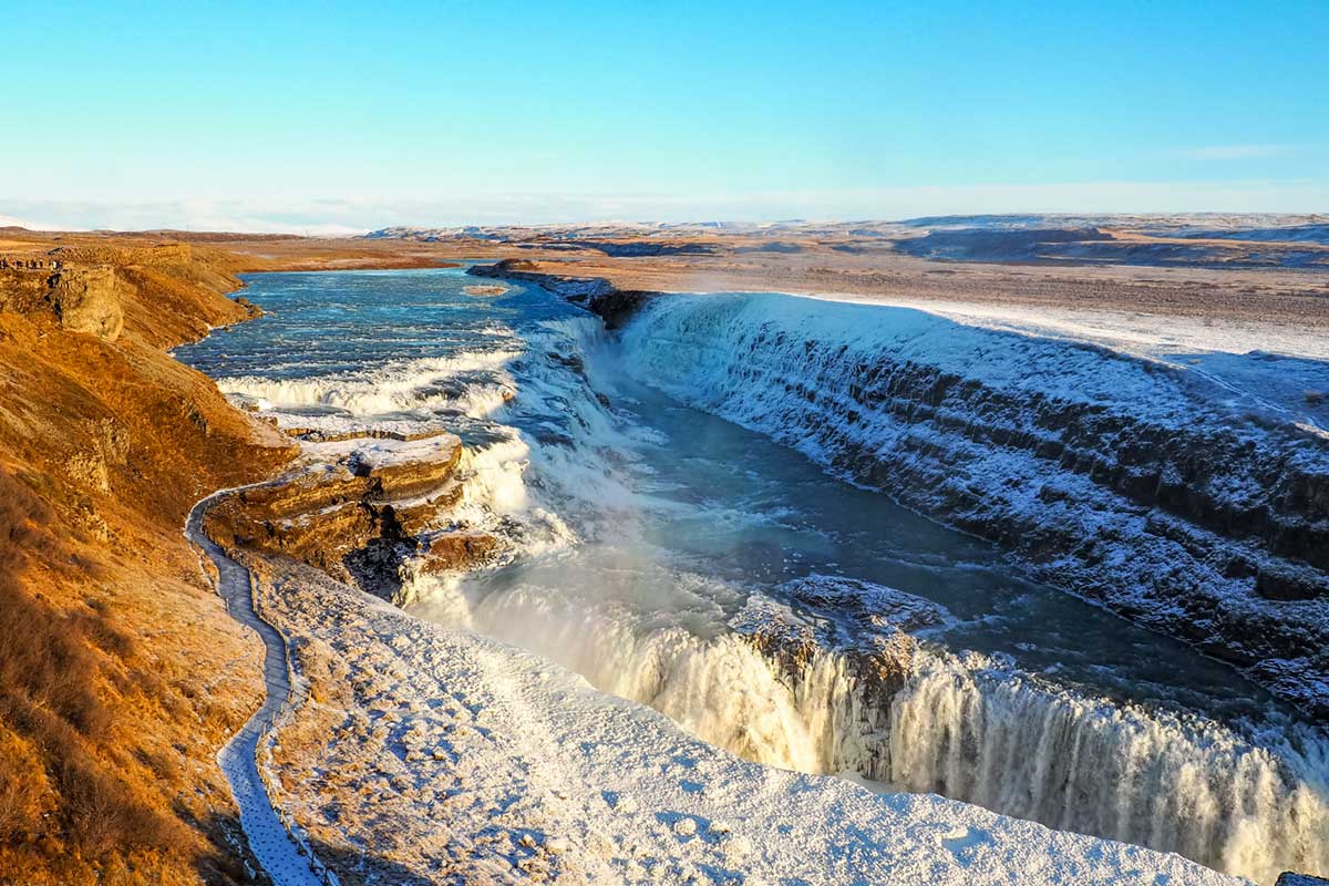 Gullfoss Waterfall Iceland in November