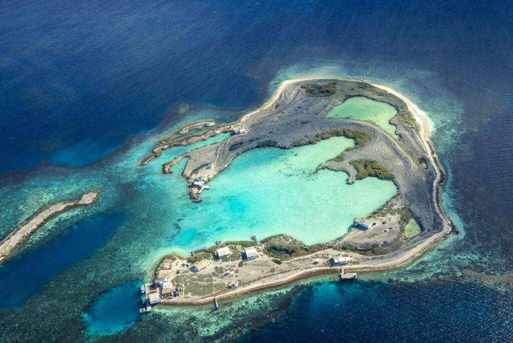 Arial view of the Abrolhos Islands