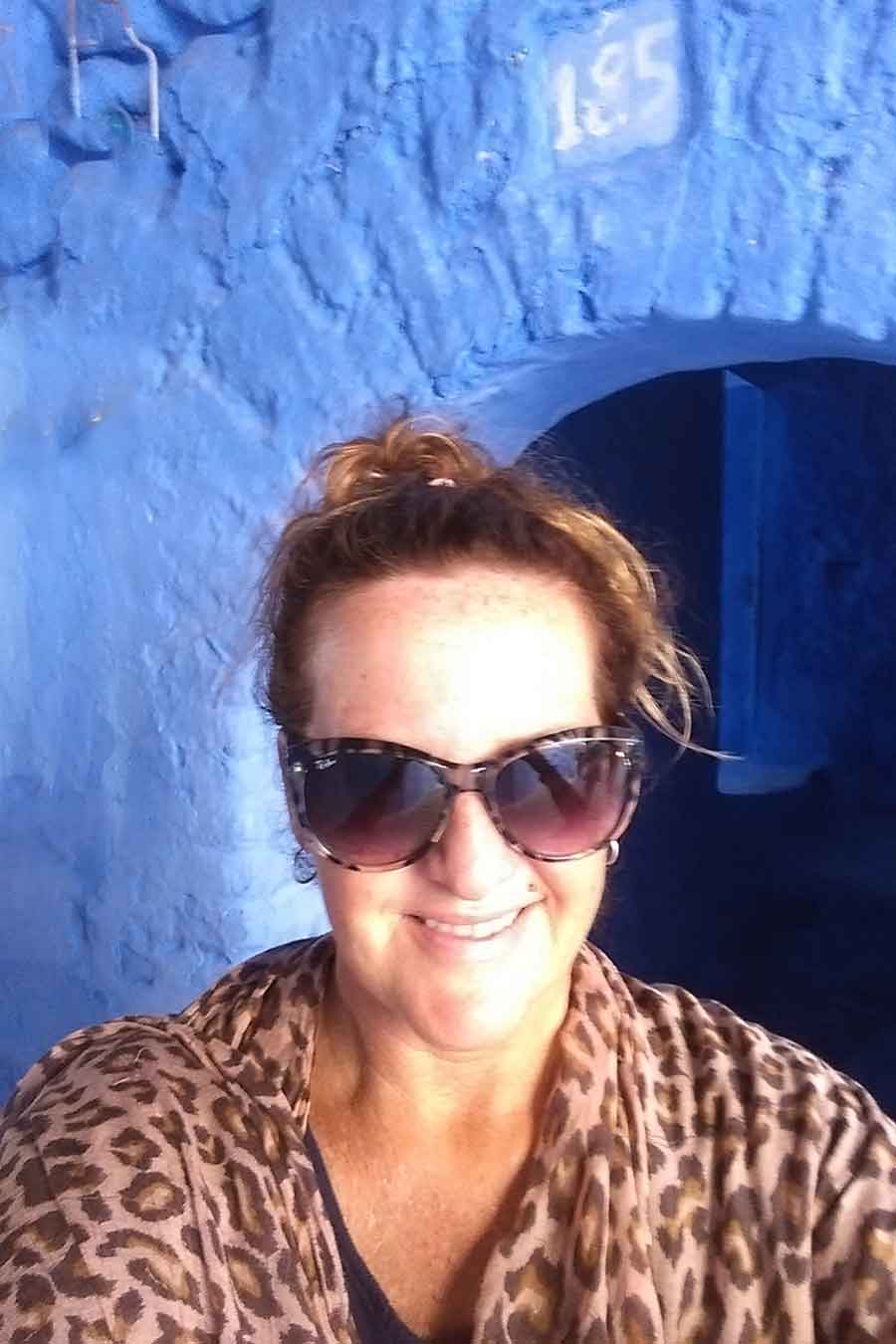 JenChefchouan Jen in the Mdina at Chefchaouen Morocco
