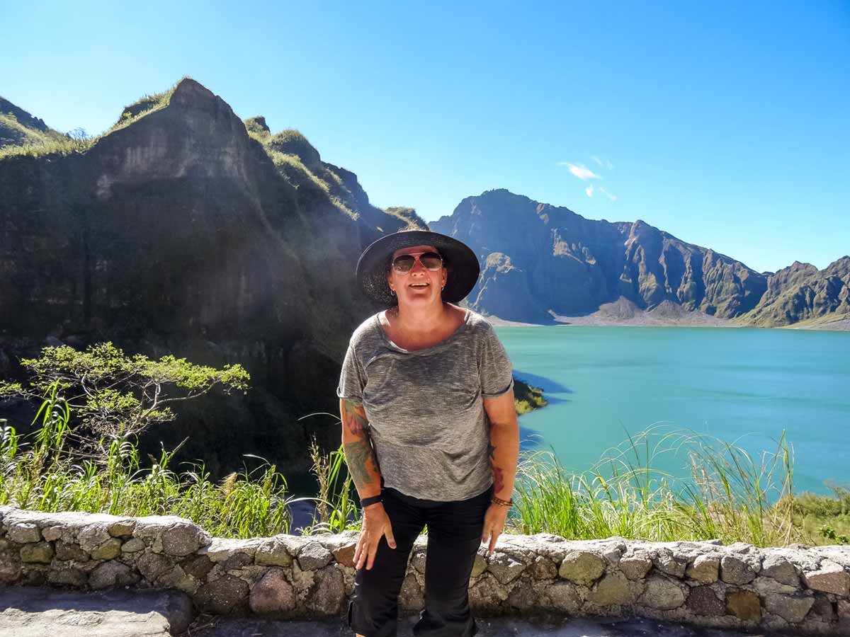 Jen at the Caldera on Mount Pinatubo