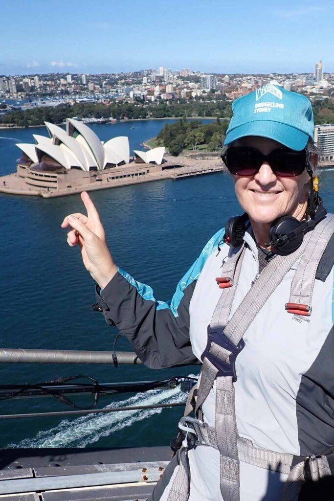 Jen_Opera_House Jen at the Harbour Bridge Climb, Sydney