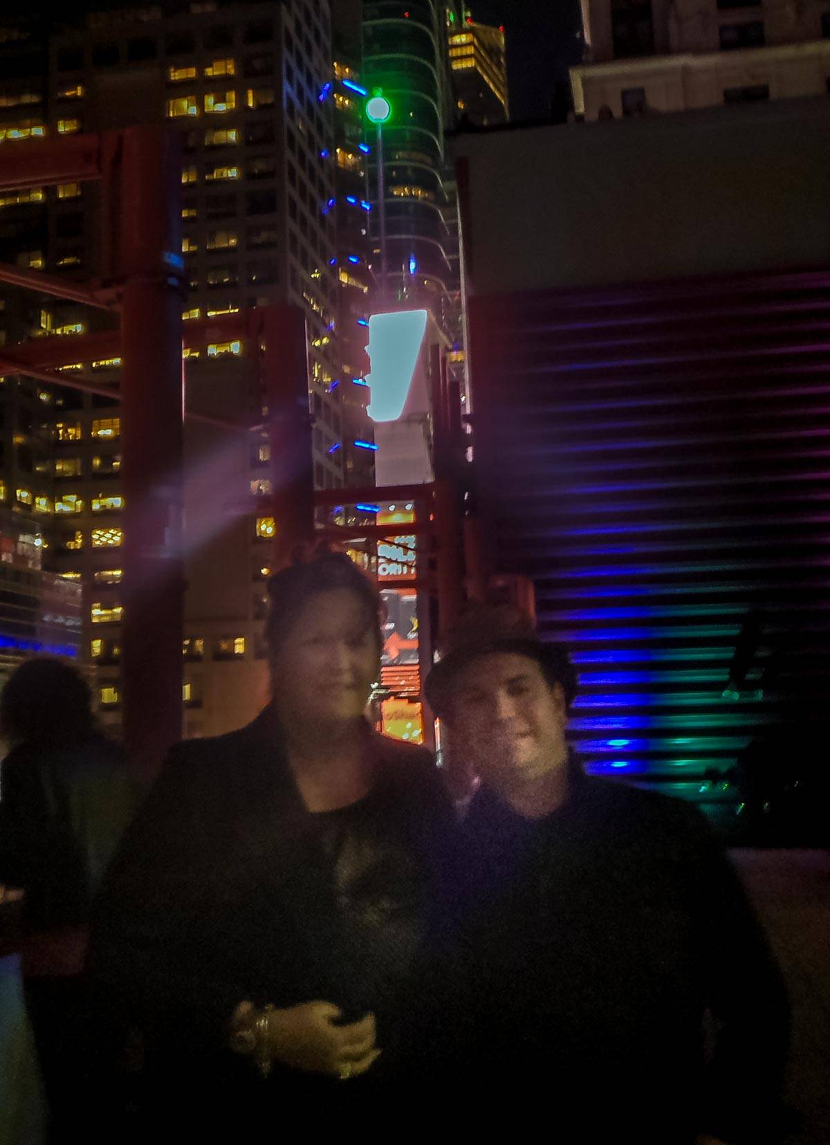 Brad and I in a very terrible photo of New Years Eve Ball Drop 2012