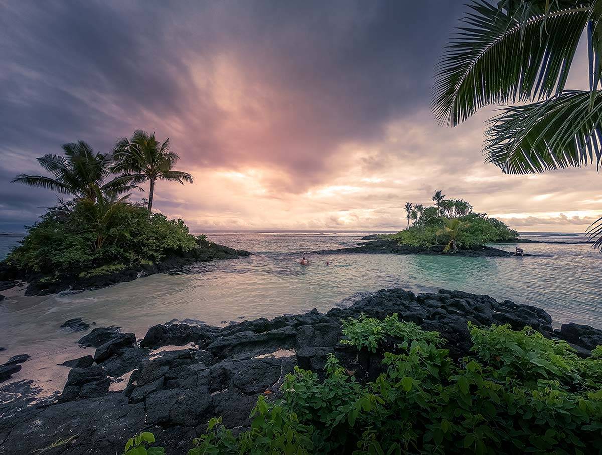 The Boys swimming at Matareva Beach Samoa