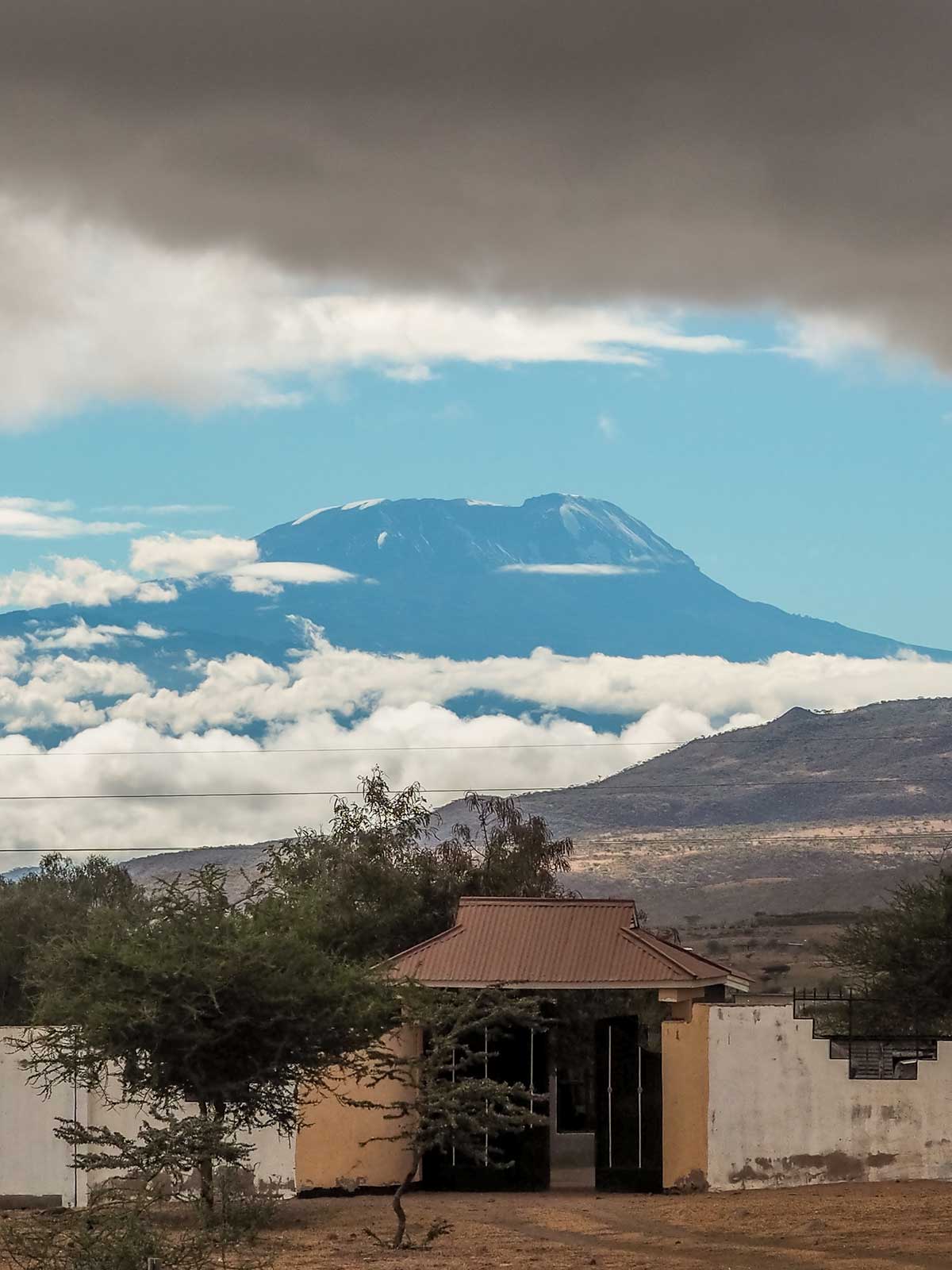 Mount Kilimanjaro from the road through Tanzania