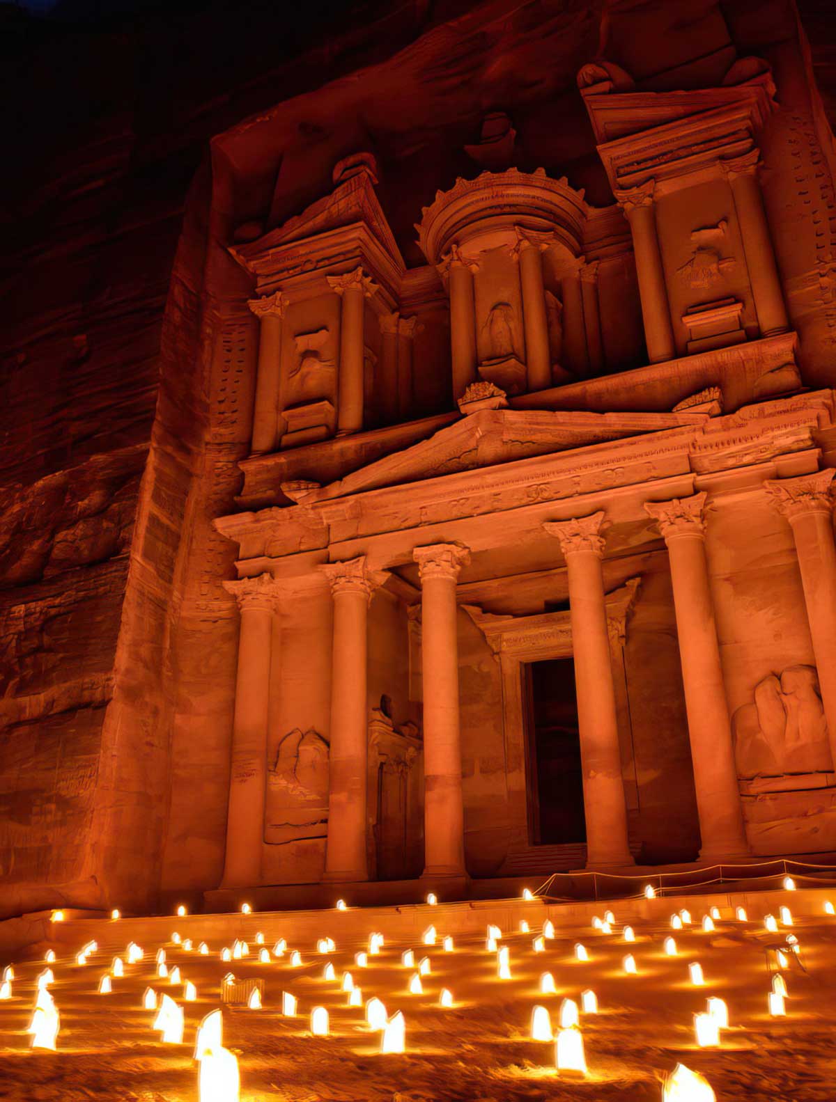 Petra After Dark with the candles ready for guests