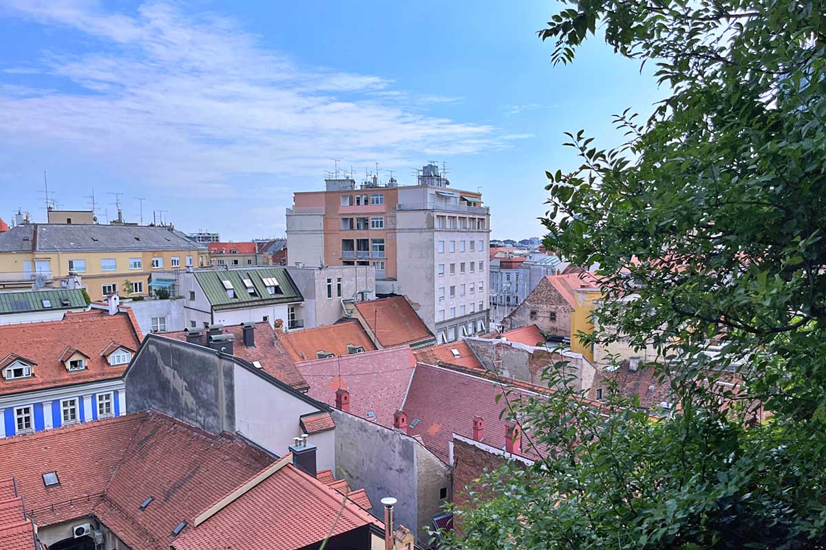 The red roofs of Zagreb from Strossmayer Promenade