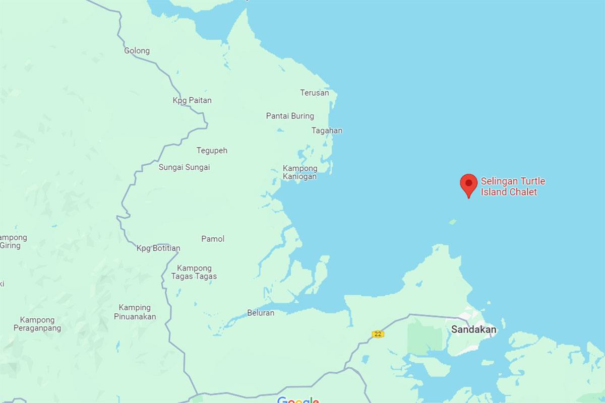 Selingan_Turtle_Island_Location Selingan Turtle Island off the coast of Sabah, Borneo