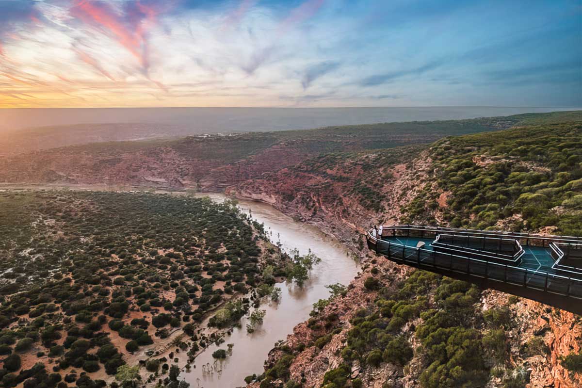 Kalbarri Skywalk showcasing the very unique landscape of the area
