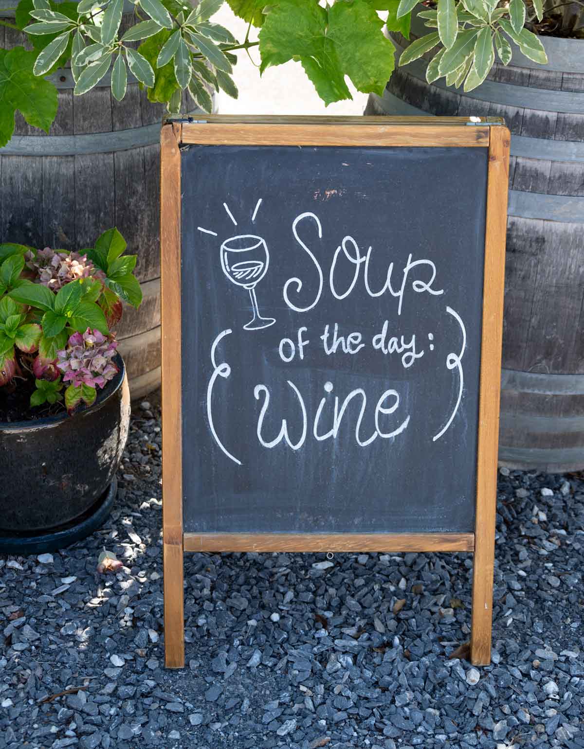 A sign at a Tamar Valley Winery in Tasmania