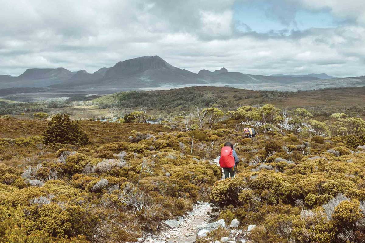 Jen hiking the overland track