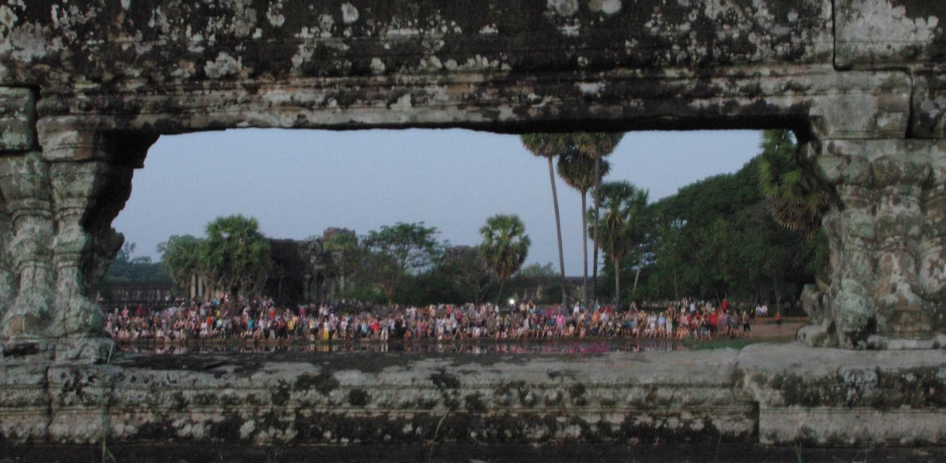 The crowds at the Reflection Pool, Angkor Wat