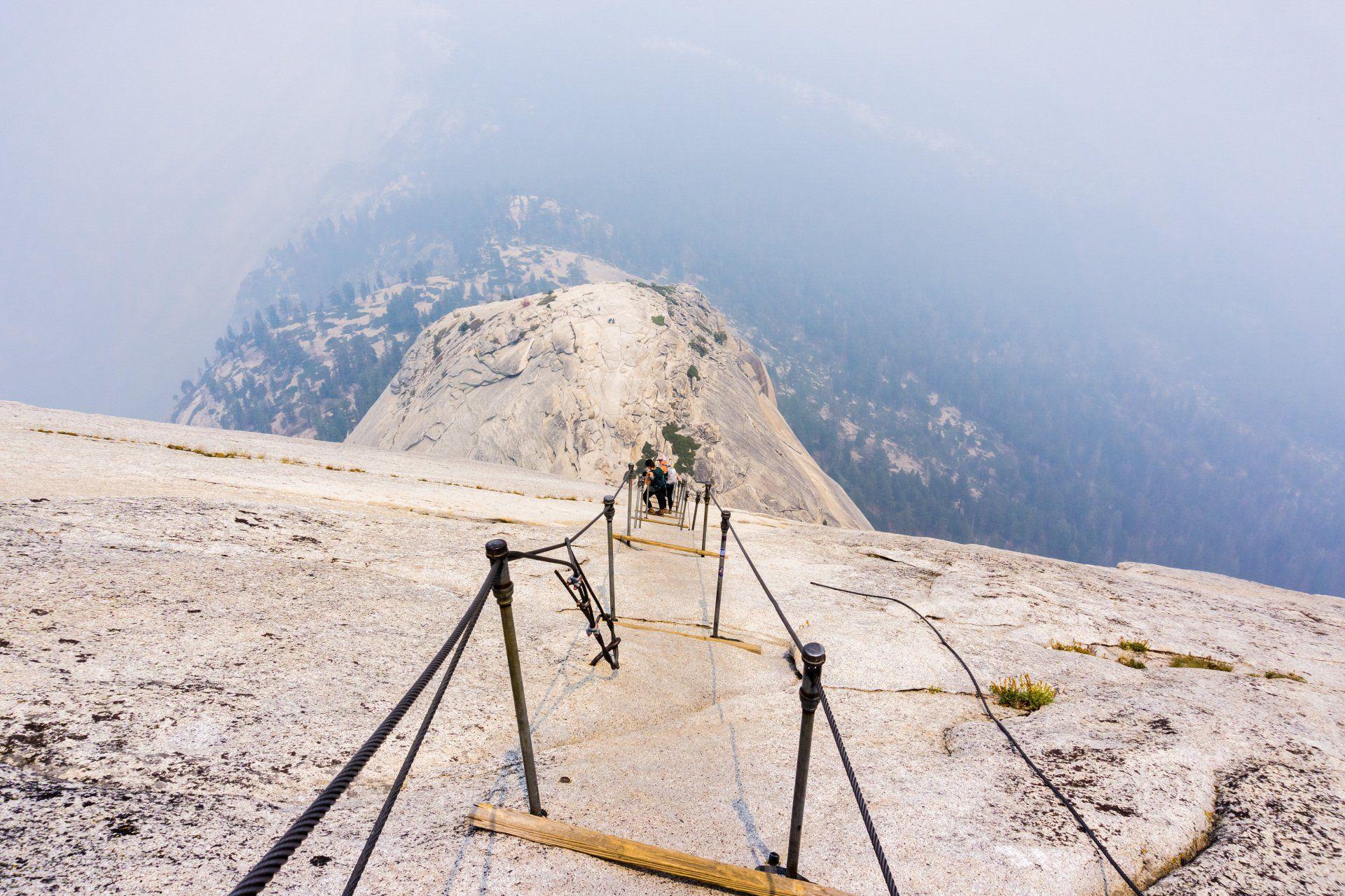The very daunting view coming down Half Dome
