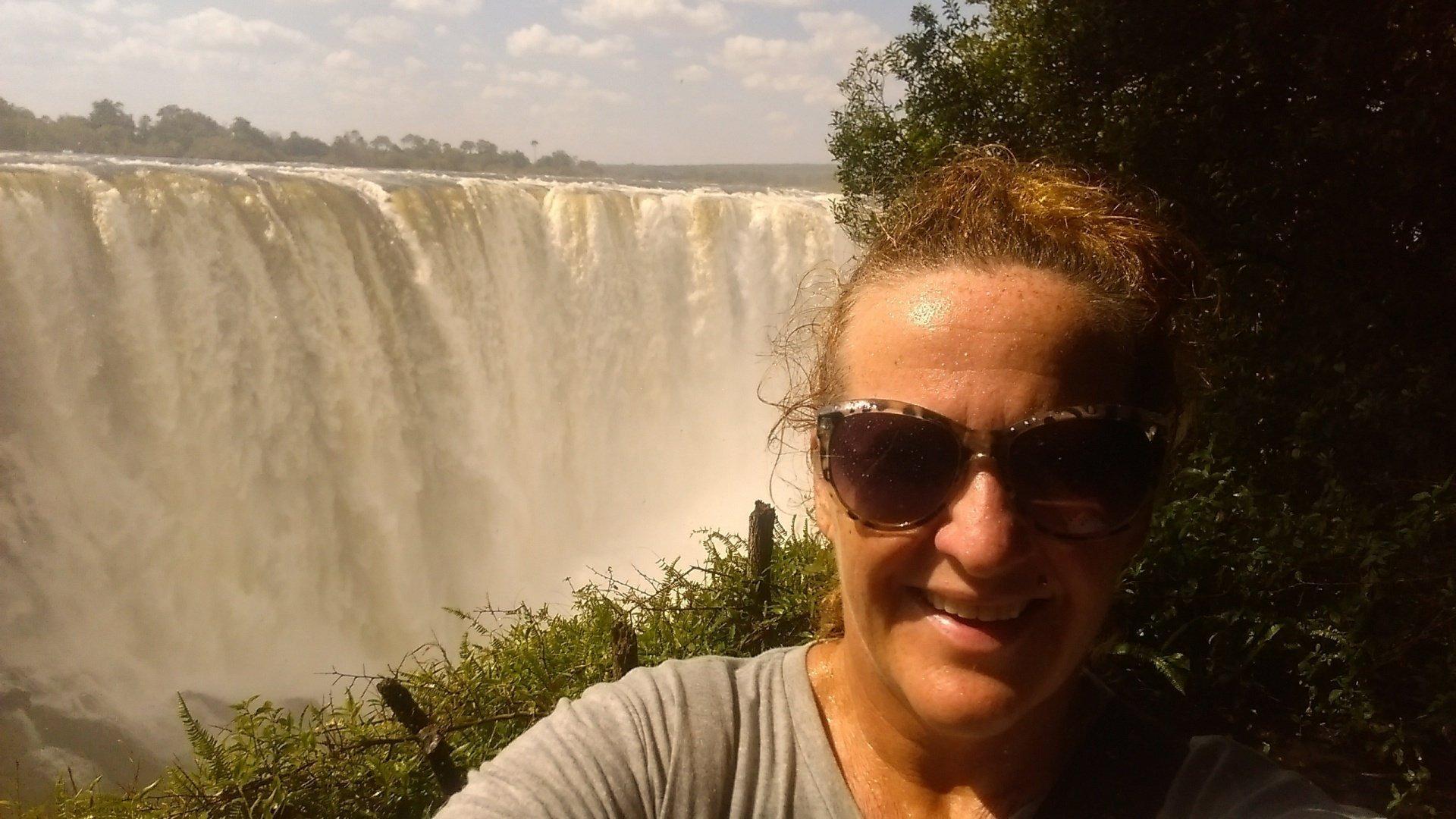 Soaked to the skin at Vic Falls, Zimbabwe