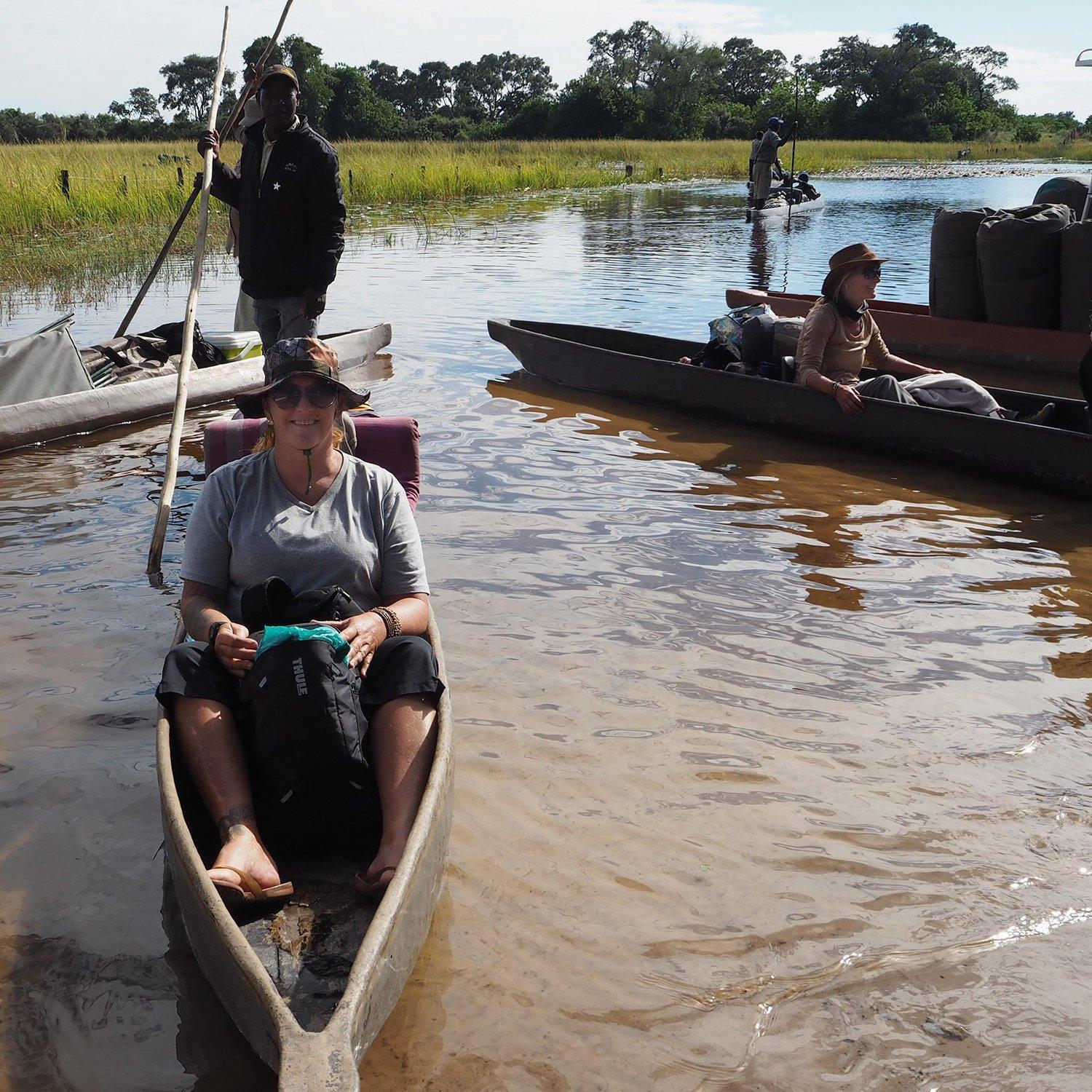 Here I am in the Mokoro ready for our Okavango experience