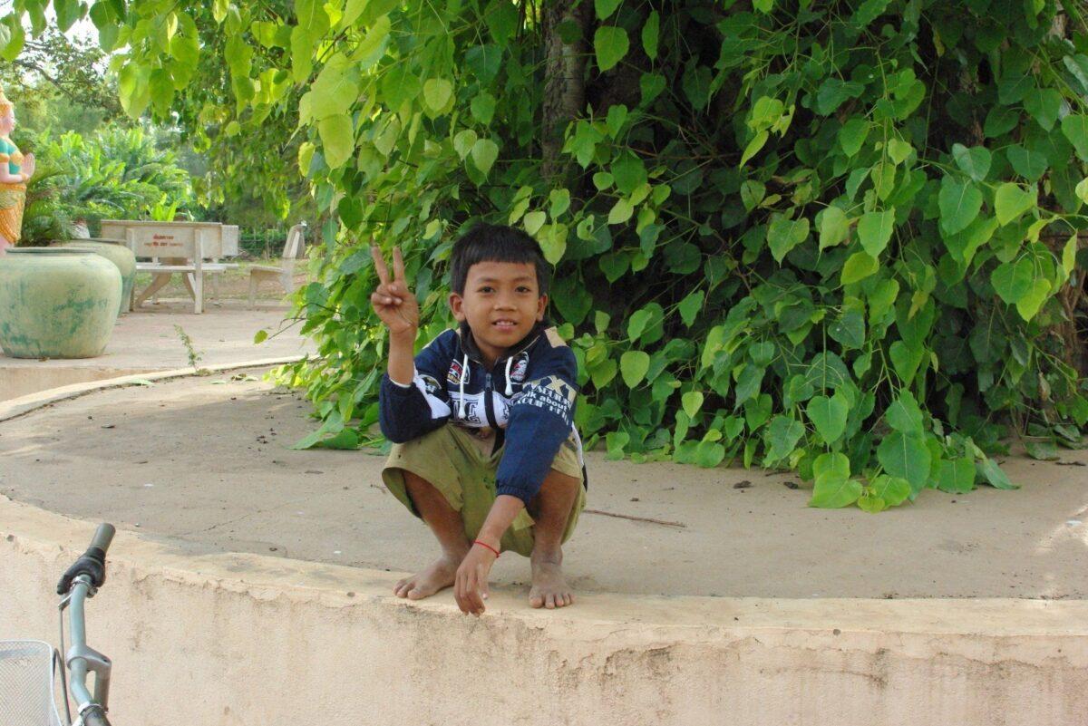 A young local child in Kampong Cham, Cambodia's river delta town