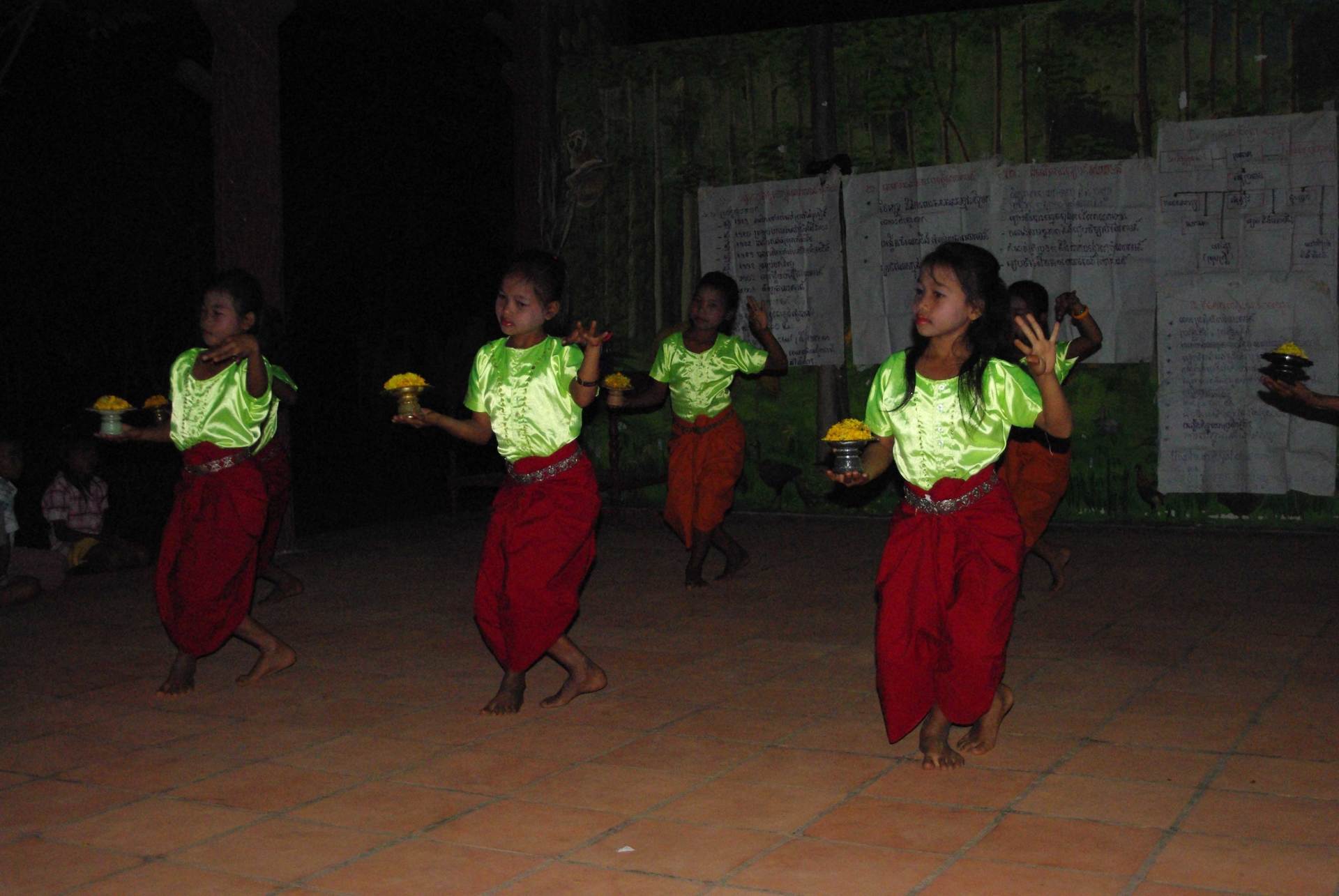 The local children giving us a fantastic Cambodian dance evening