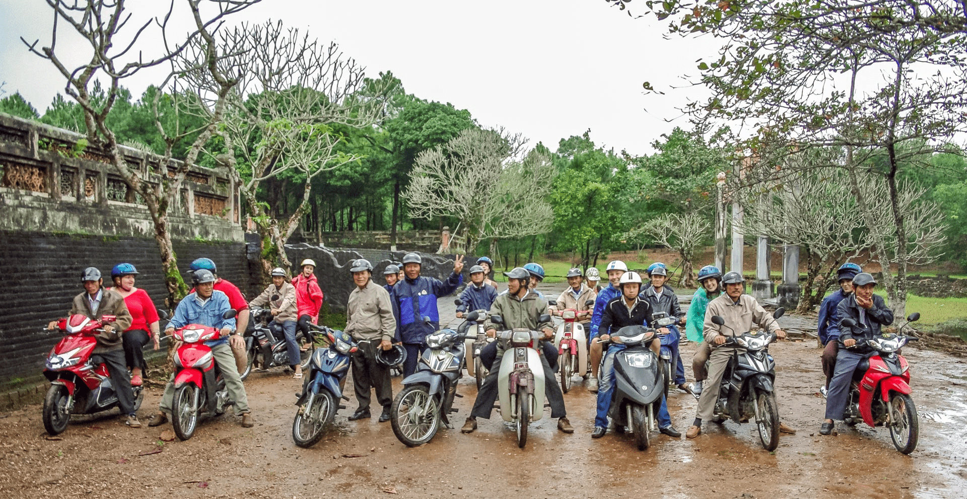 A group motorbike tour in Hoi Ann, Vietnam