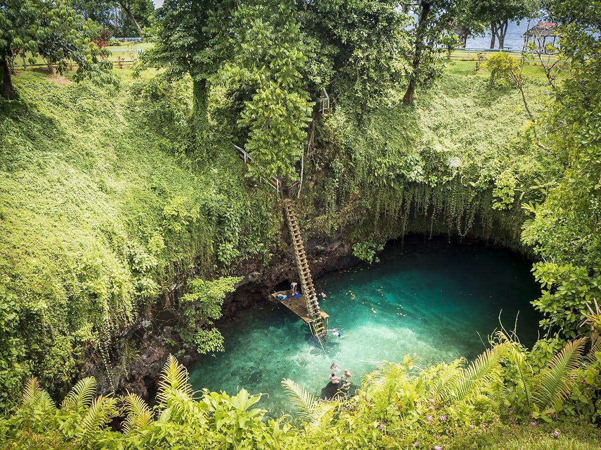 Looking down into To-Sua Ocean Trench Samoa