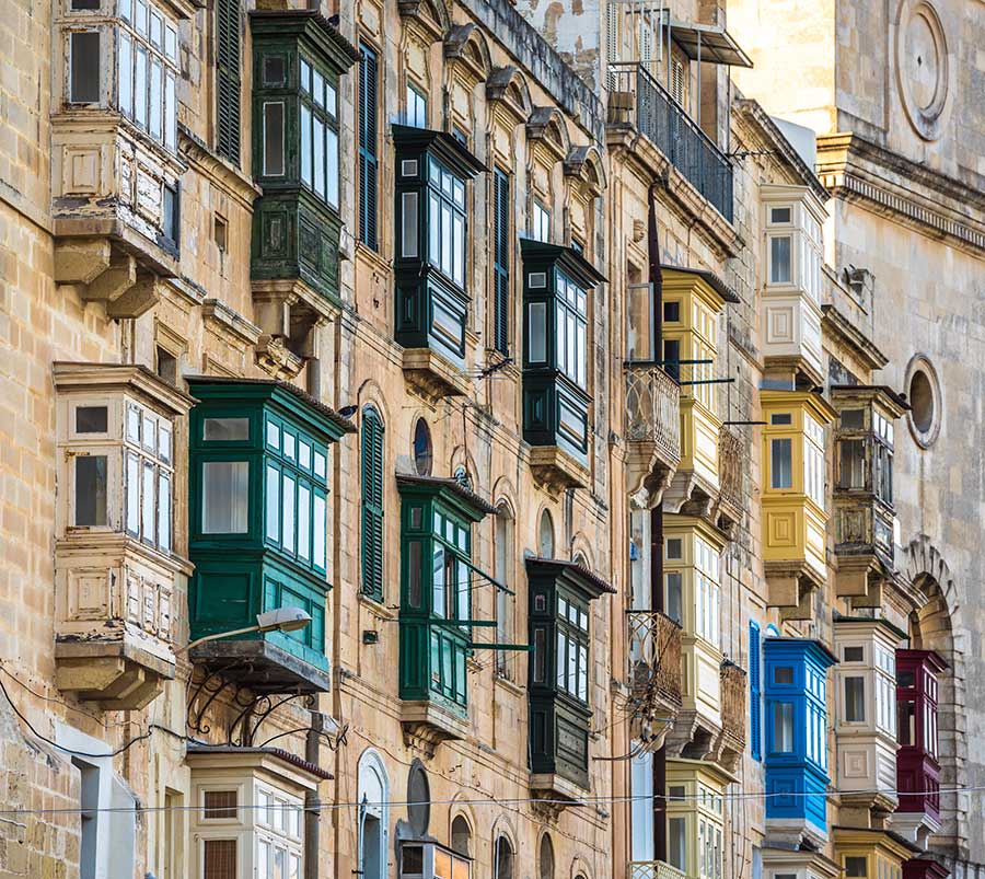 Windows in Valletta