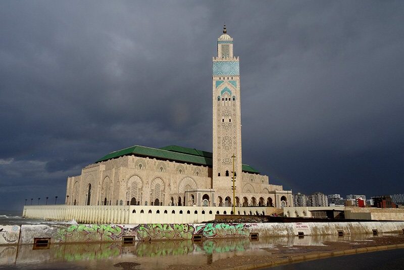 Casablanca Mosque after a storm