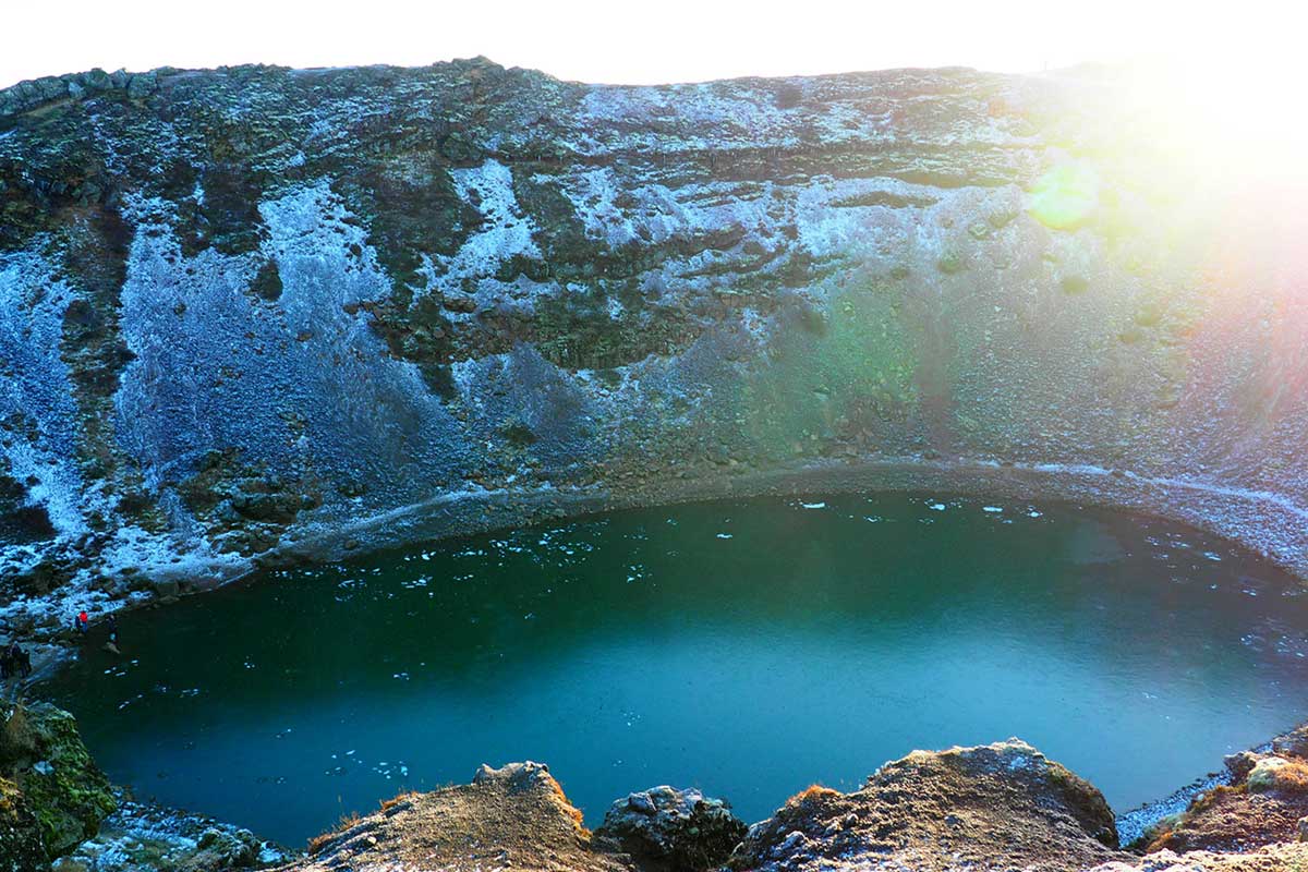 Kerod Crater blue hole Iceland