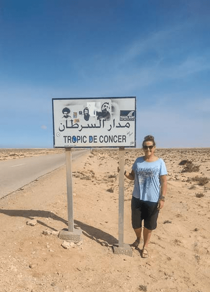 With the tropic of cancer sign in Mauritania