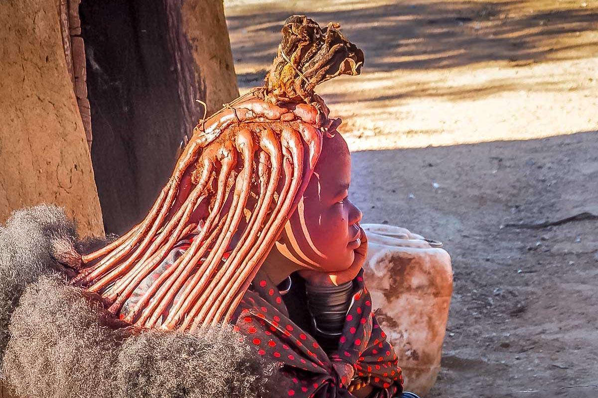 A young girl from the Himba tribe