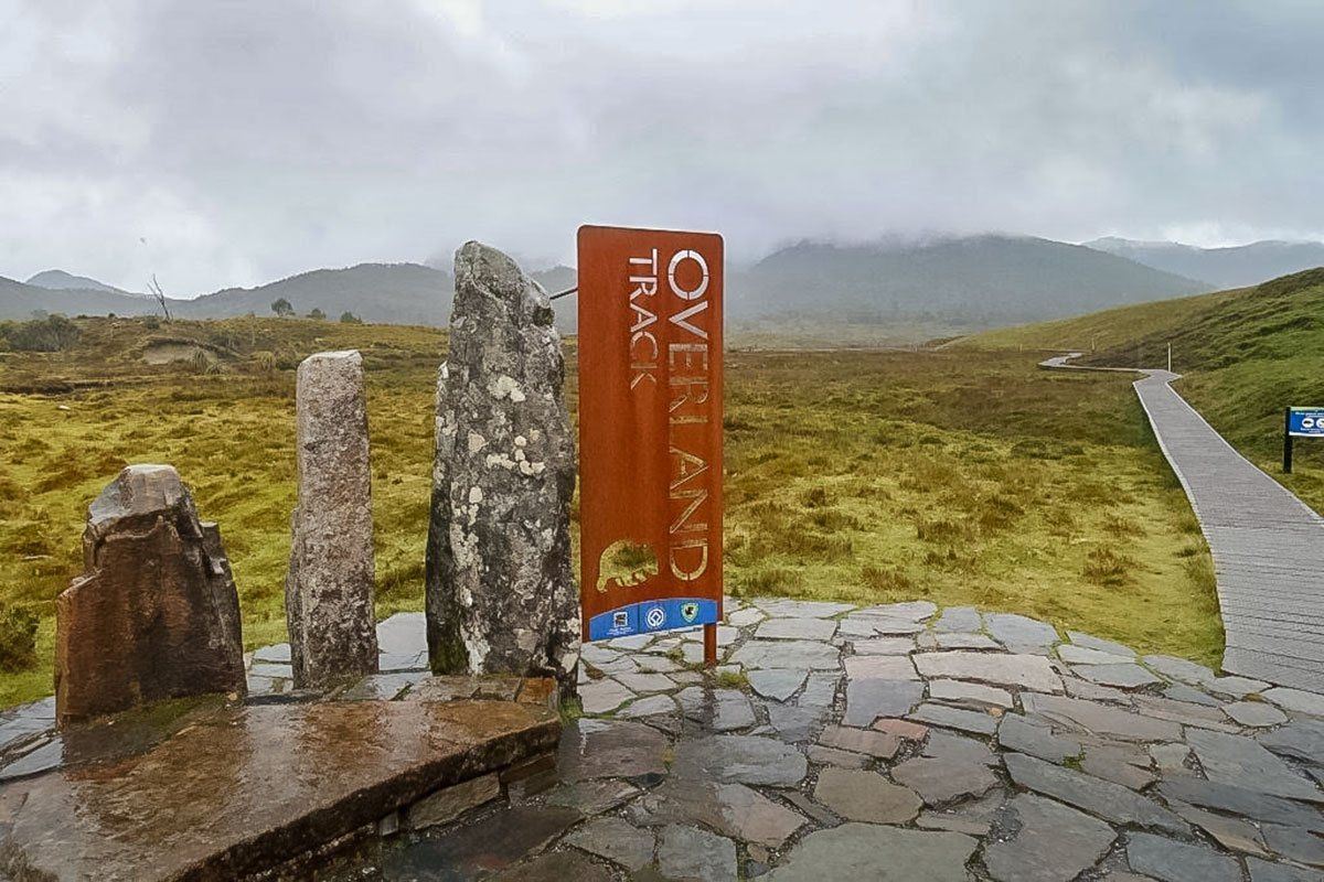 OverlandTrackStartPostLandscape Hiking the Overland Track Cradle Mountain Tasmania