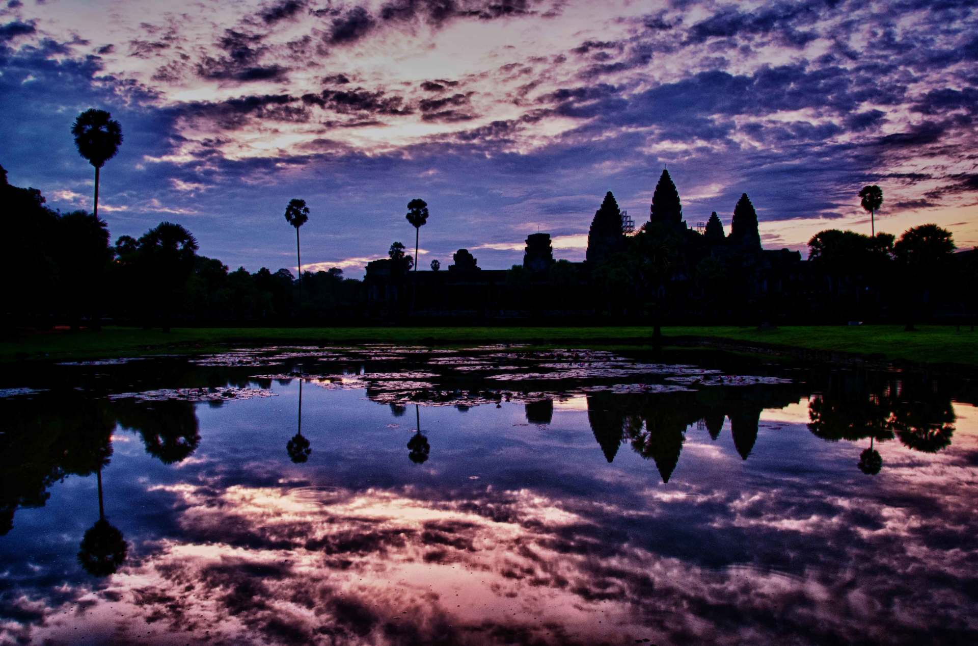 The reflection pool at dawn, Angkor Wat