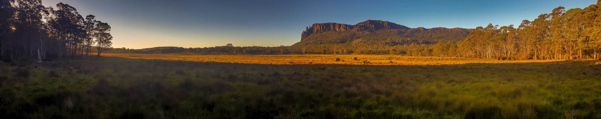 Sunset from the back of New Pellion Hut, The Overland Track