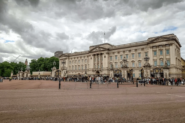 Buckingham Palace forecourt.