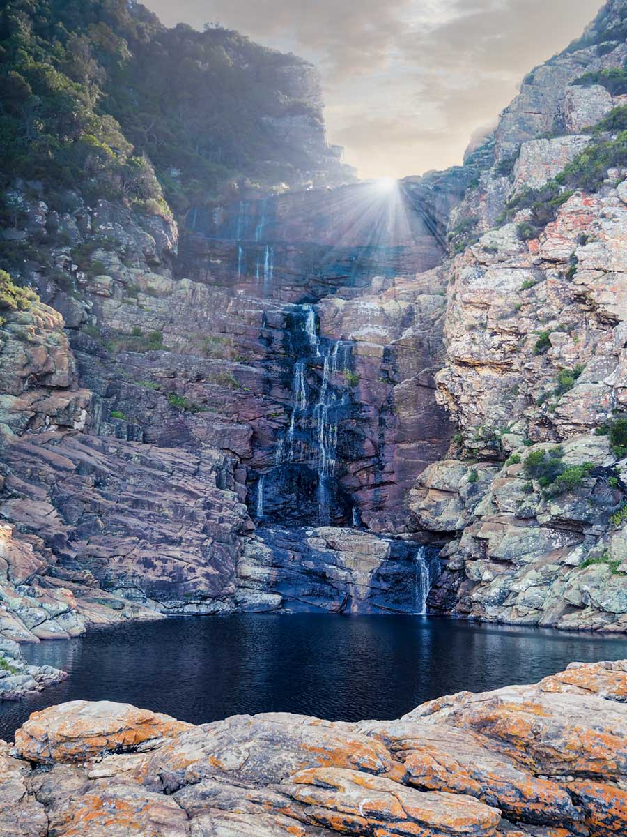 WaterfallDay1OtterTrail The waterfall on Day 1 of the Otter Trail